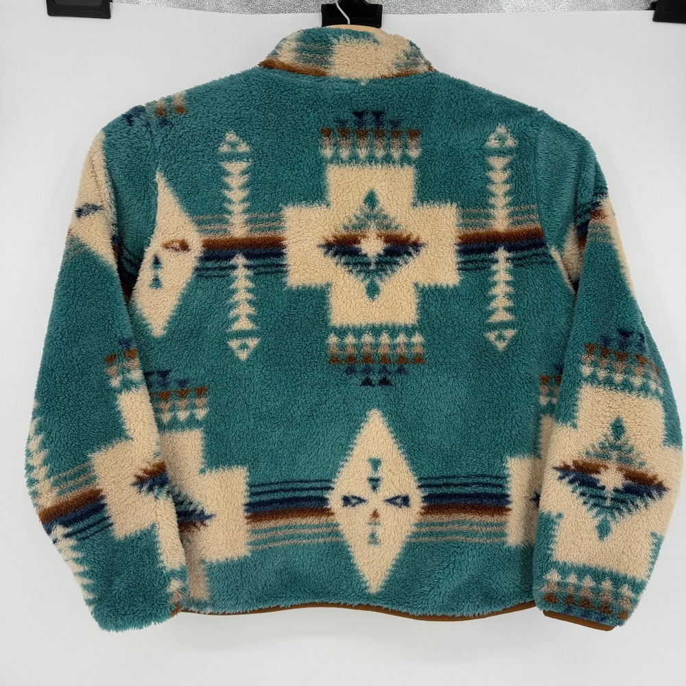 Ariat Berber Snap Front Sweatshirt XL Turquoise Southwestern Fleece 10062613 - Picture 3 of 9